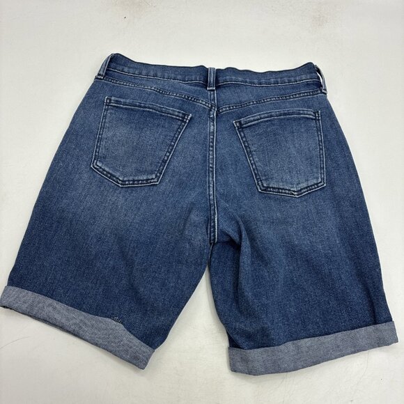 Old Navy Women’s 4 Mid Rise Wow Denim Jean Shorts Blue Cuffed Stretch Casual - Picture 3 of 5